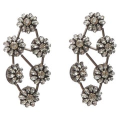 new OSCAR DE LA RENTA Runway crystal loral chandelier bridal statement earrings
