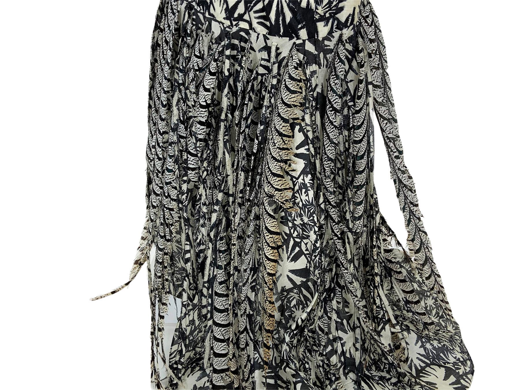 New Oscar de la Renta S/S 2008 AD Campaign Silk Pheasant Feather Dress Gown US 8 3