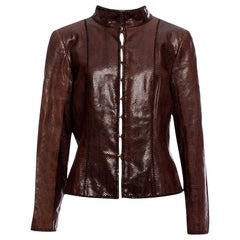 New Oscar De La Renta Snakeskin Jacket Coat 4/6 $2650