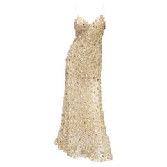 Nouveau Oscar de la Renta SS 2006 Runway Red Carpet Nude Sequin Embellished Gown 6