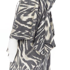 new OSCAR DE LA RENTA SS19 Runway brown black leopard pink silk lined kimono L