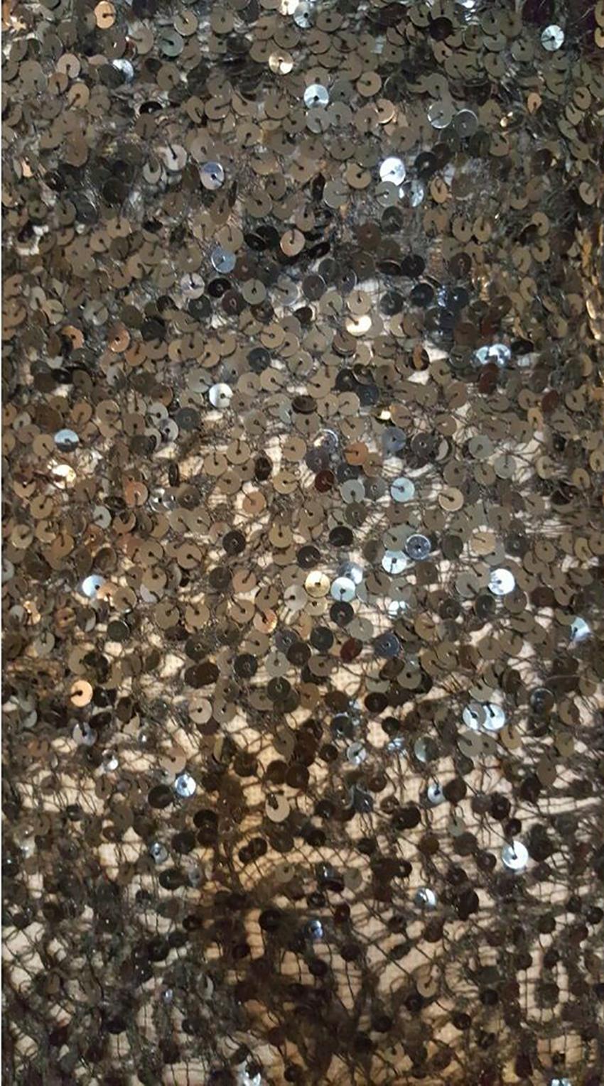 Neu OSCAR DE LA RENTA STUNNING SCHWARZES ACE SEQUIN SEIDENKLEID US S 1