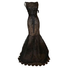 Neu OSCAR DE LA RENTA STUNNING SCHWARZES ACE SEQUIN SEIDENKLEID US S