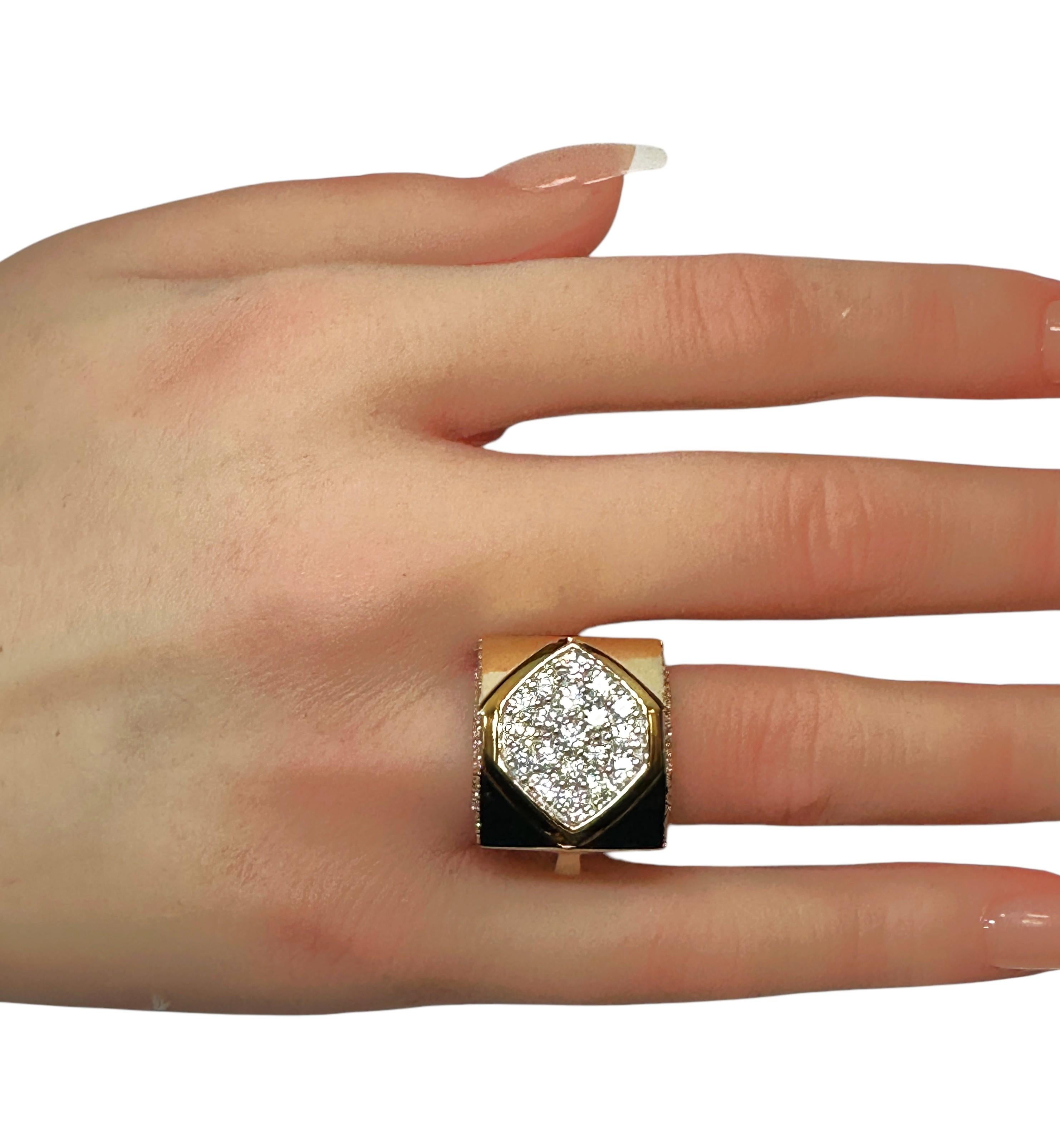 Oscar Friedman, bague neuve avec étiquette en or 14 carats et diamant 1,55 carat avec évaluation 6
