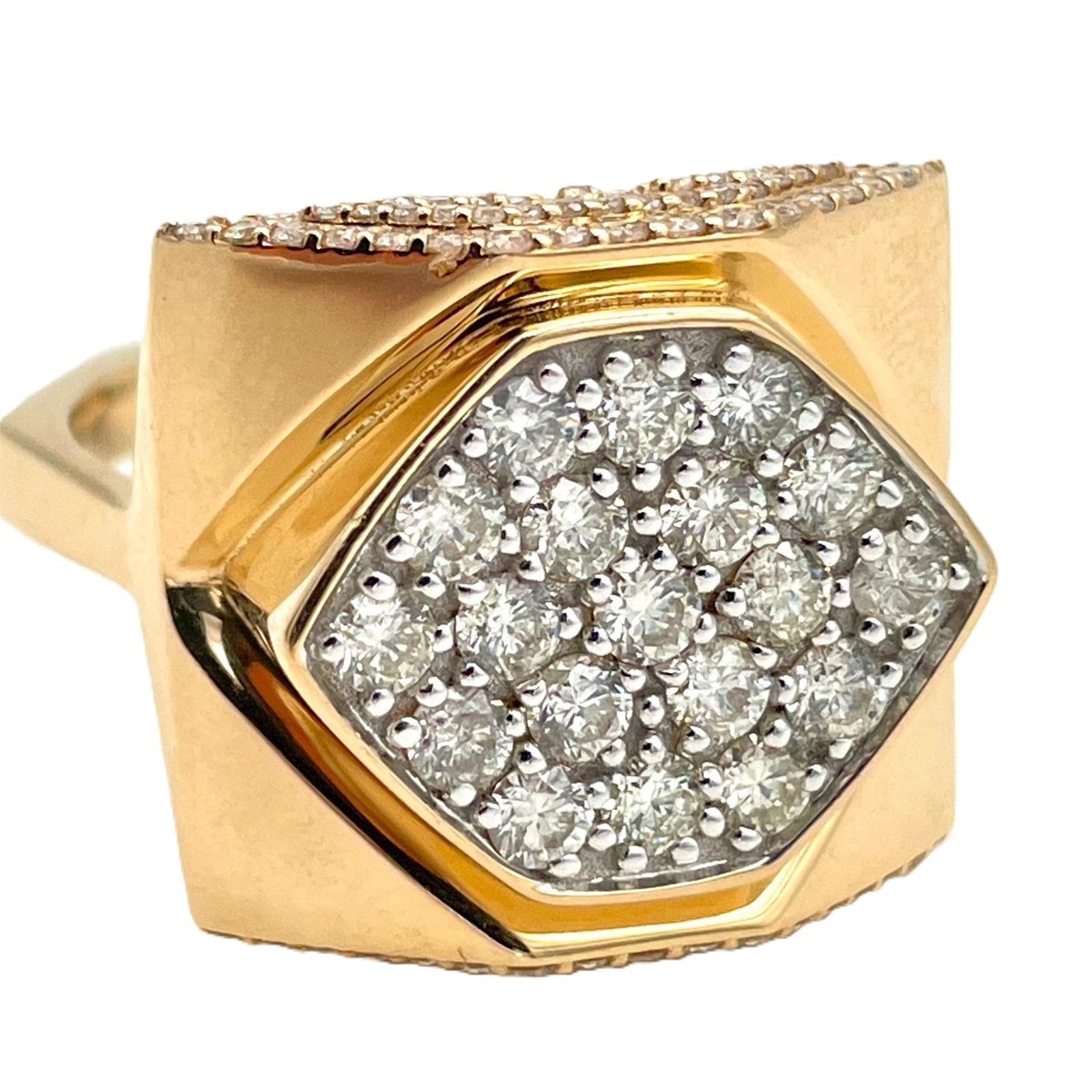  Oscar Friedman, bague neuve avec étiquette en or 14 carats et diamant 1,55 carat avec évaluation Unisexe 