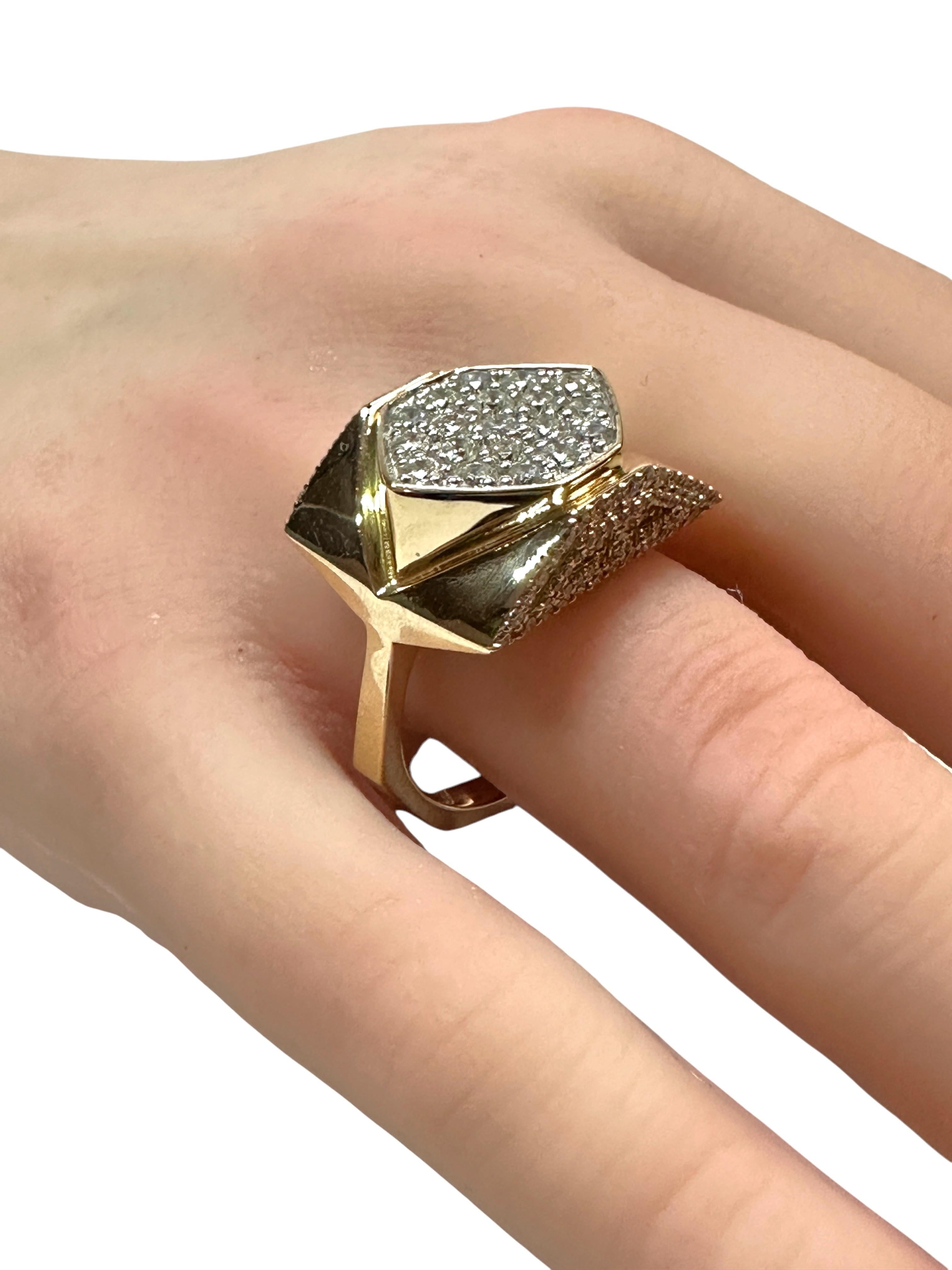 Oscar Friedman, bague neuve avec étiquette en or 14 carats et diamant 1,55 carat avec évaluation 3