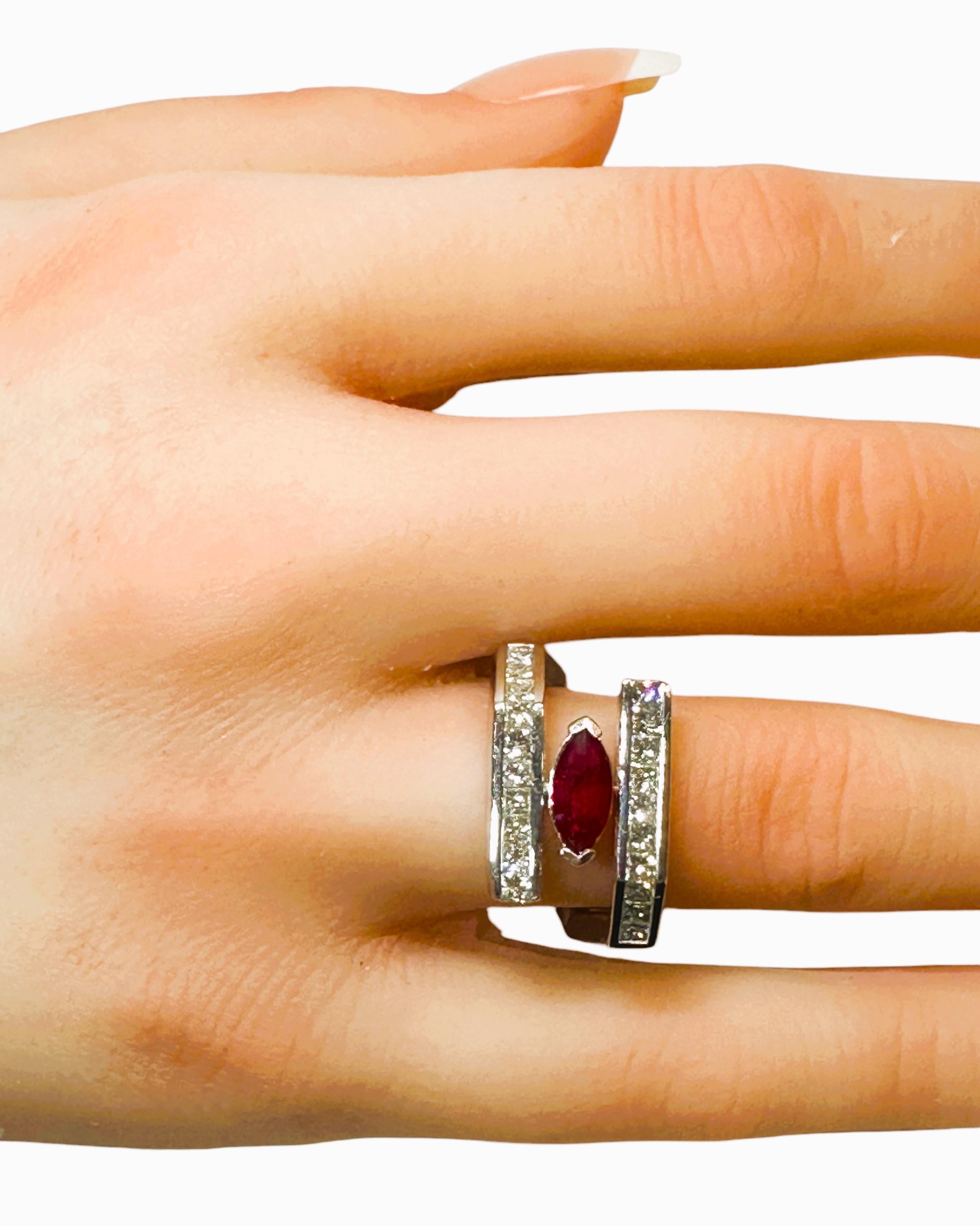 New Oscar Friedman wTags Burma Ruby & .99 Carat Diamond Platinum Ring w Appraisa For Sale 5