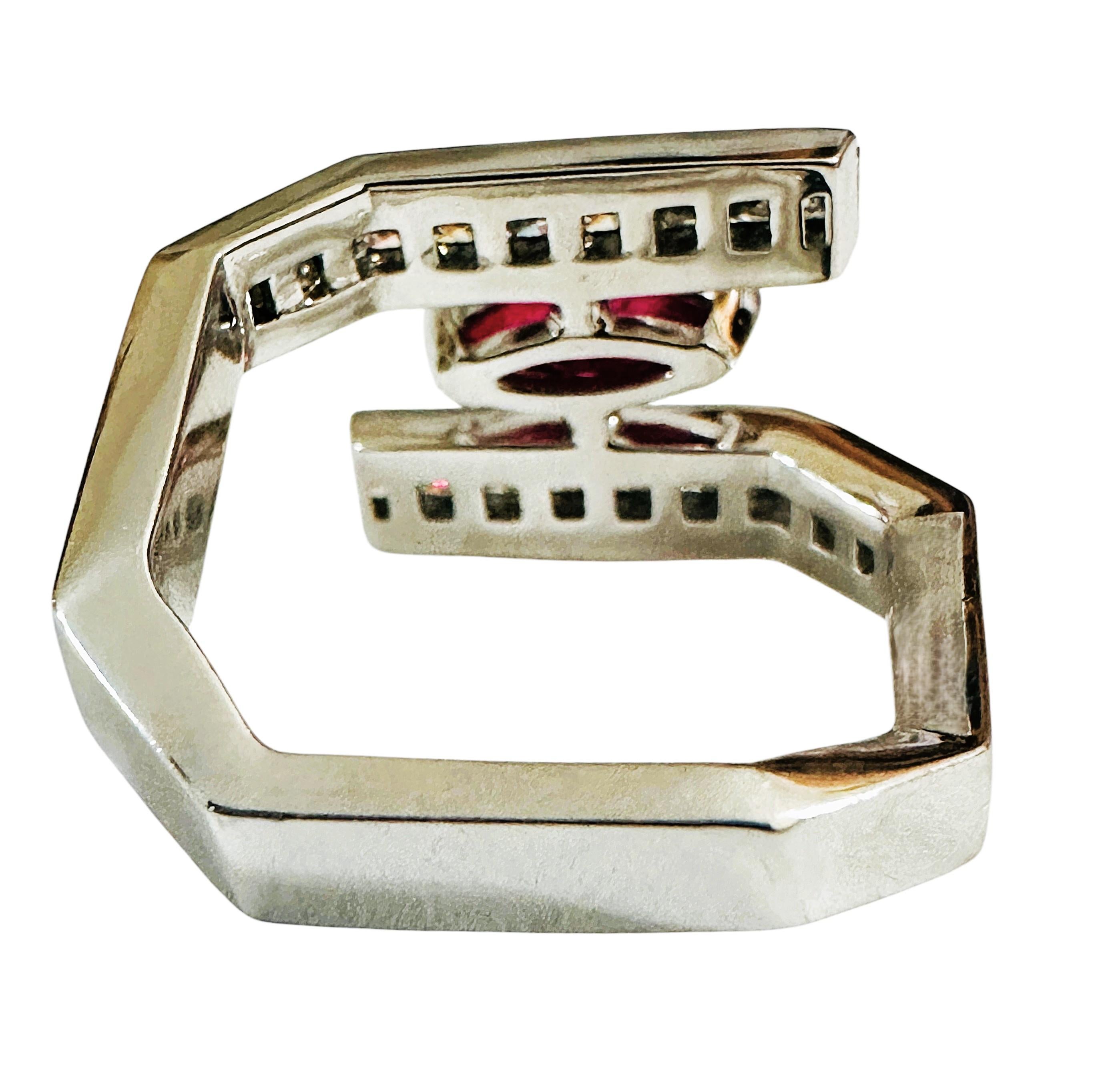 Women's New Oscar Friedman wTags Burma Ruby & .99 Carat Diamond Platinum Ring w Appraisa For Sale