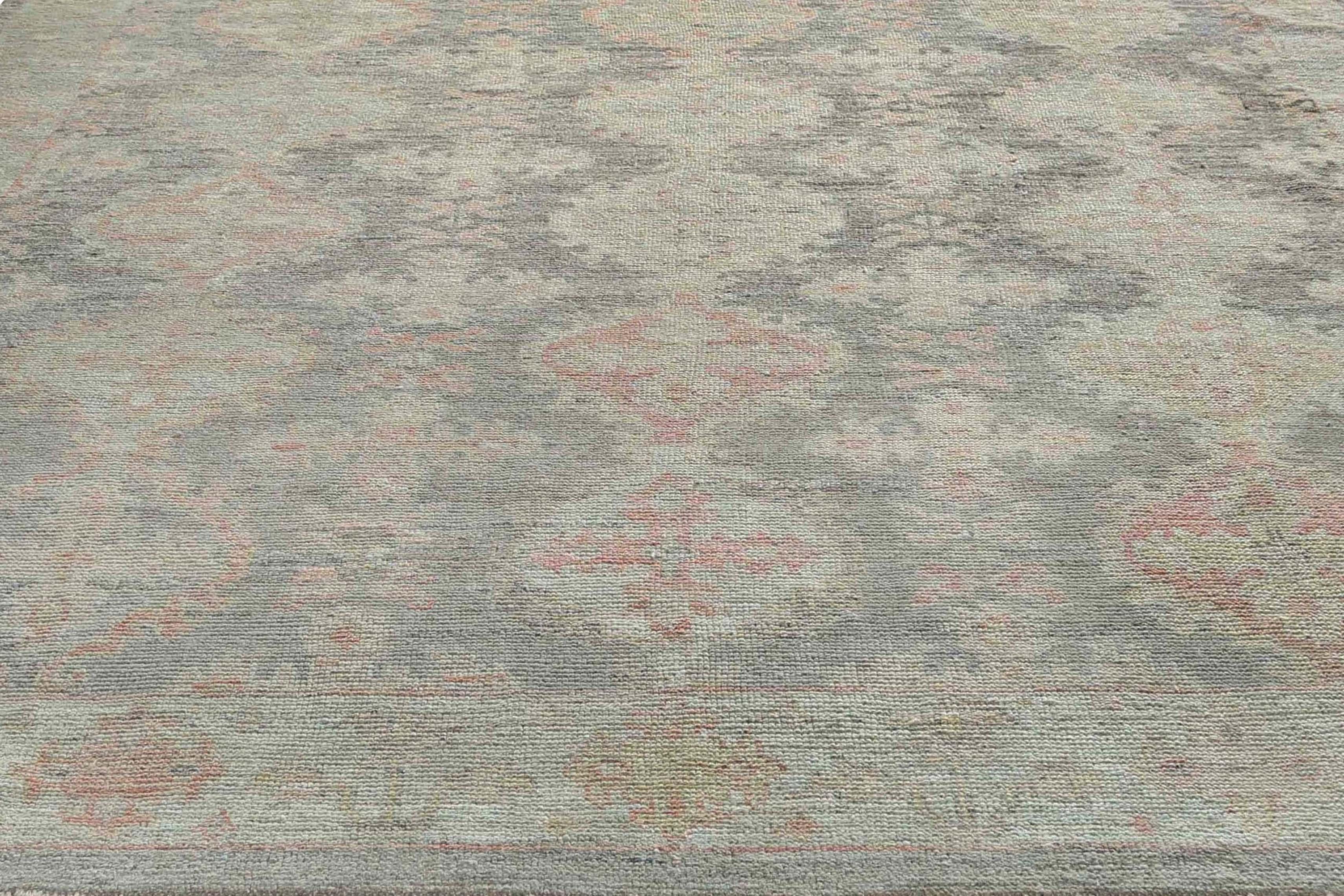 Alfombras de Afganistán Oushak Circa 1990 - Lana Gris Azul Claro Design - 95470 en venta 3