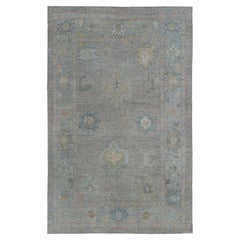 Tapis d'Afghanistan Oushak datant d'environ 1990, motif taupe en laine - 95481