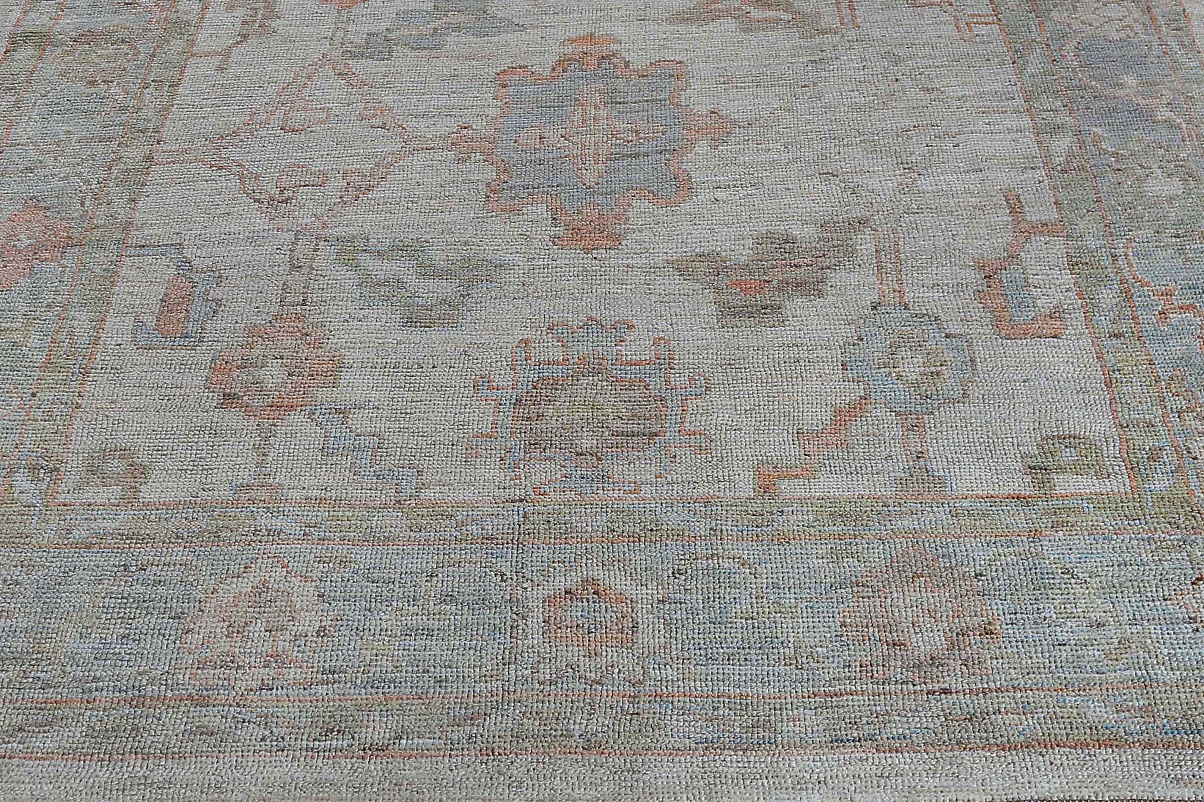 Afghanistan Oushak-Teppiche Circa 1990 - Wolle Elfenbein Design - 95488 im Angebot 5