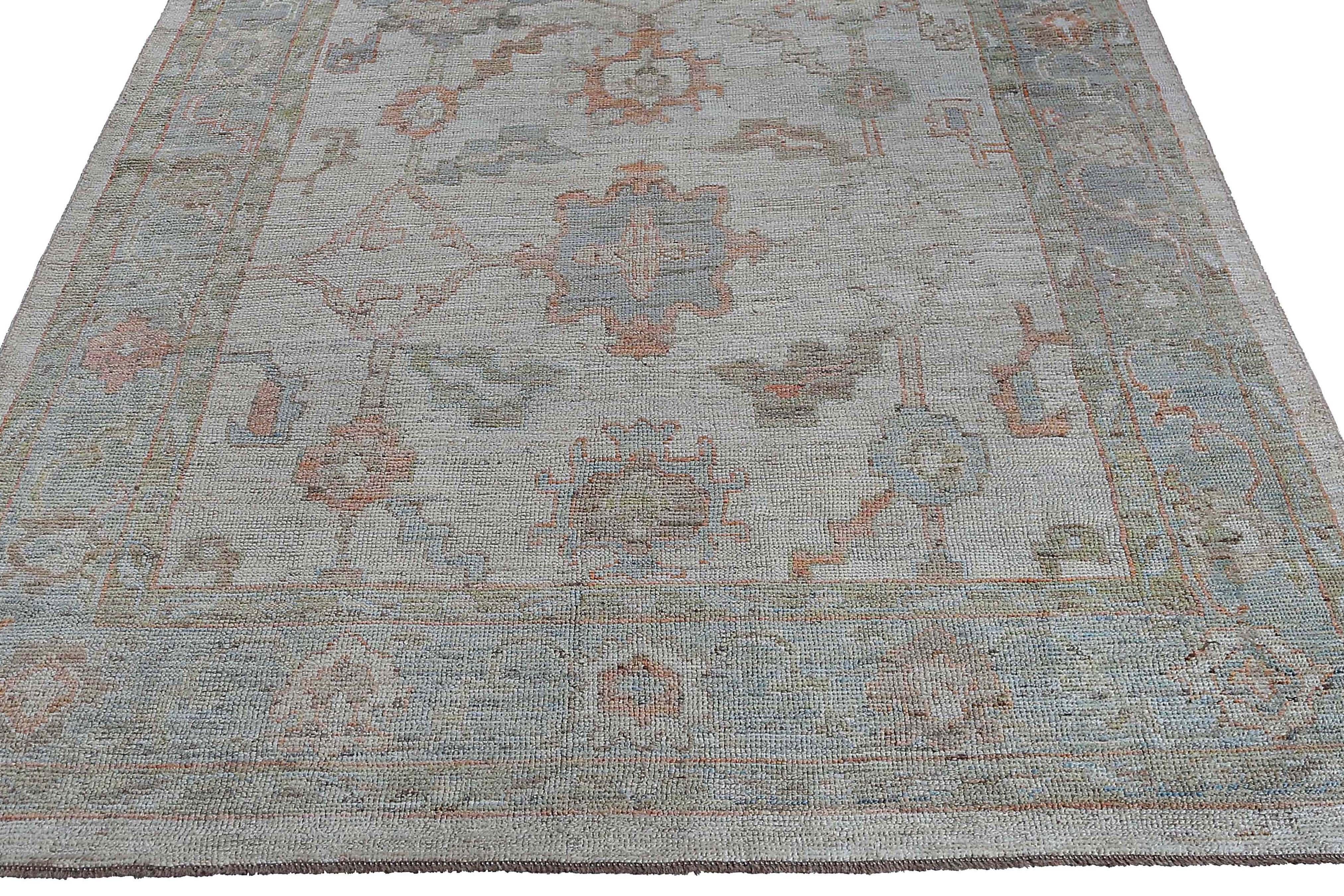 Afghanistan Oushak-Teppiche Circa 1990 - Wolle Elfenbein Design - 95488 im Angebot 6