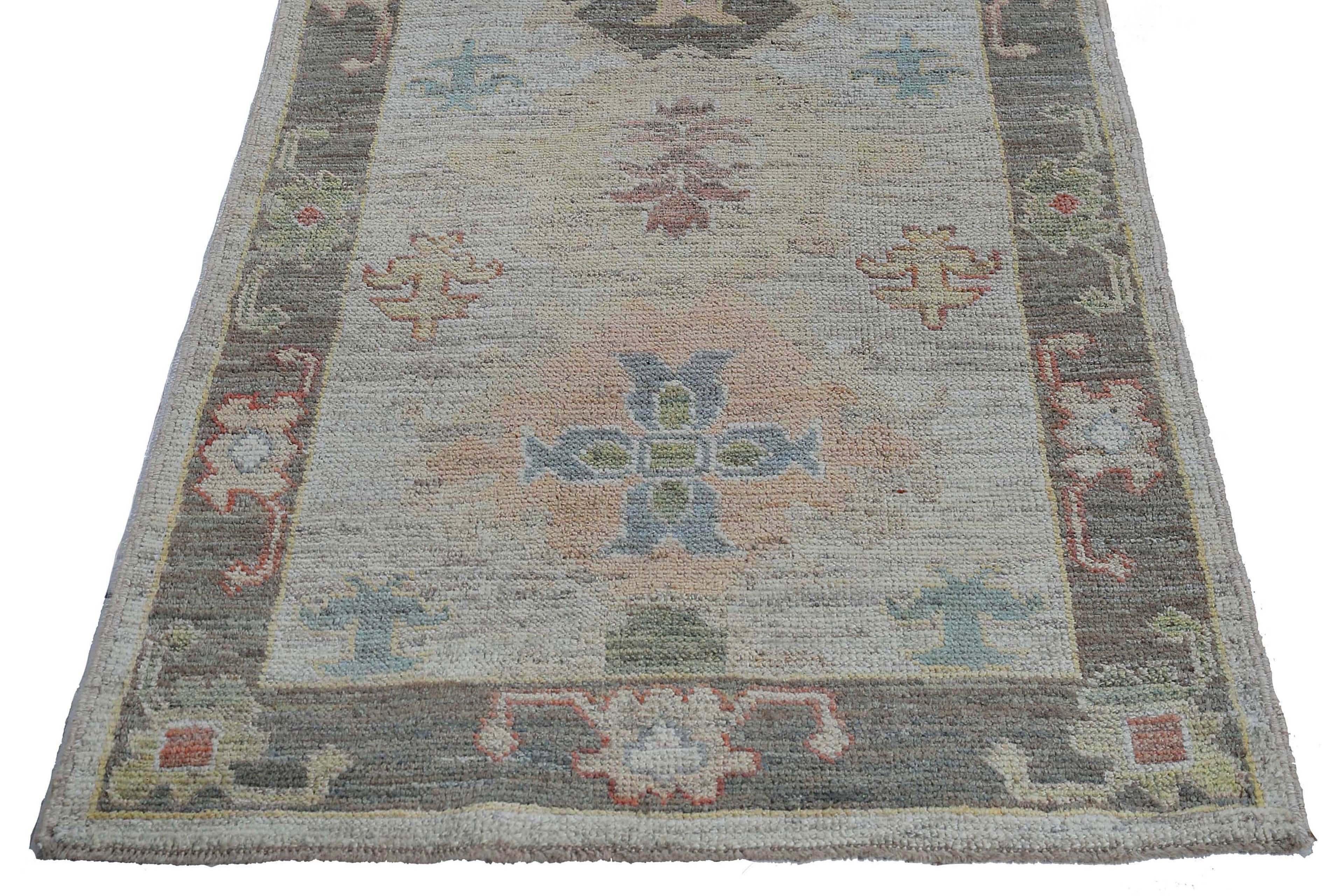 New Oushak Runner with Colorful Tones For Sale 5