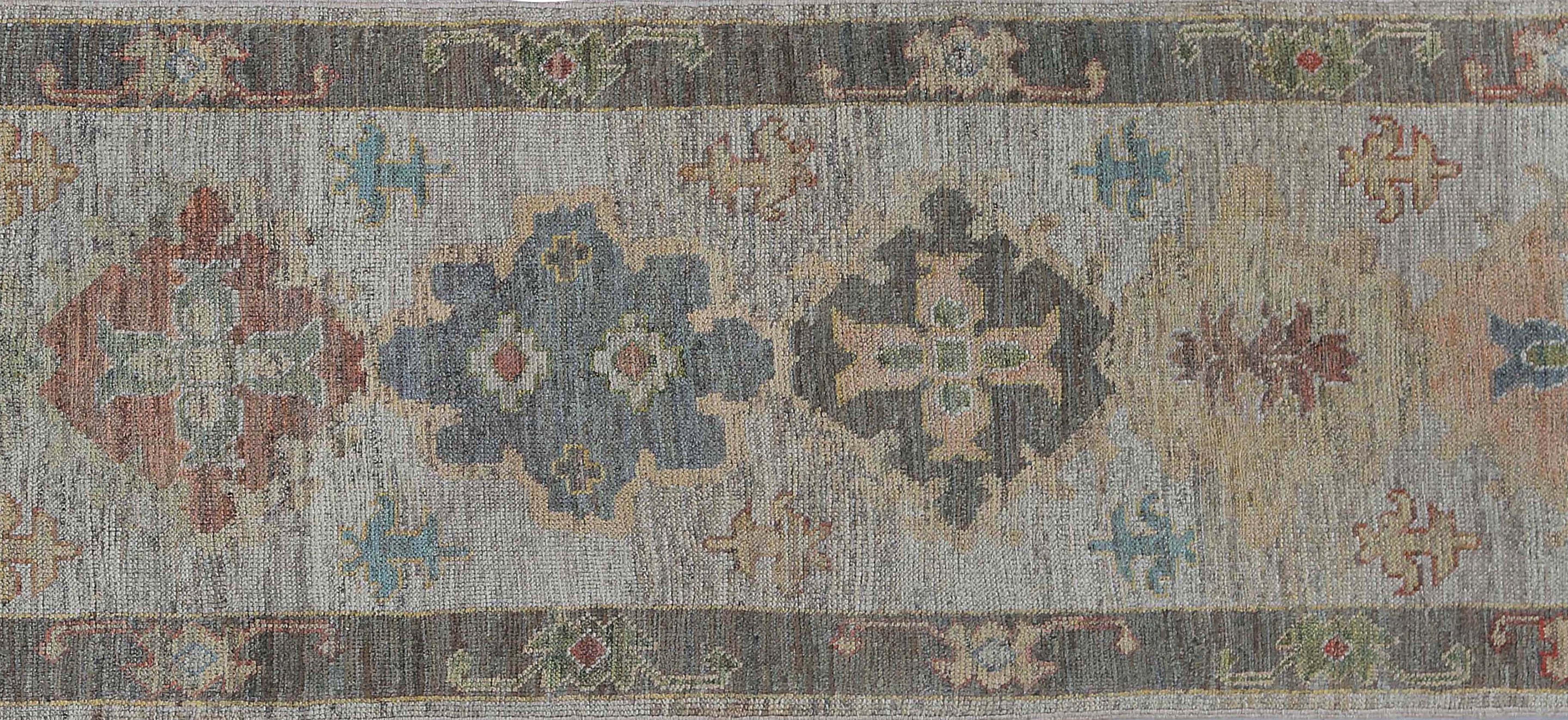 New Oushak Runner with Colorful Tones For Sale 2