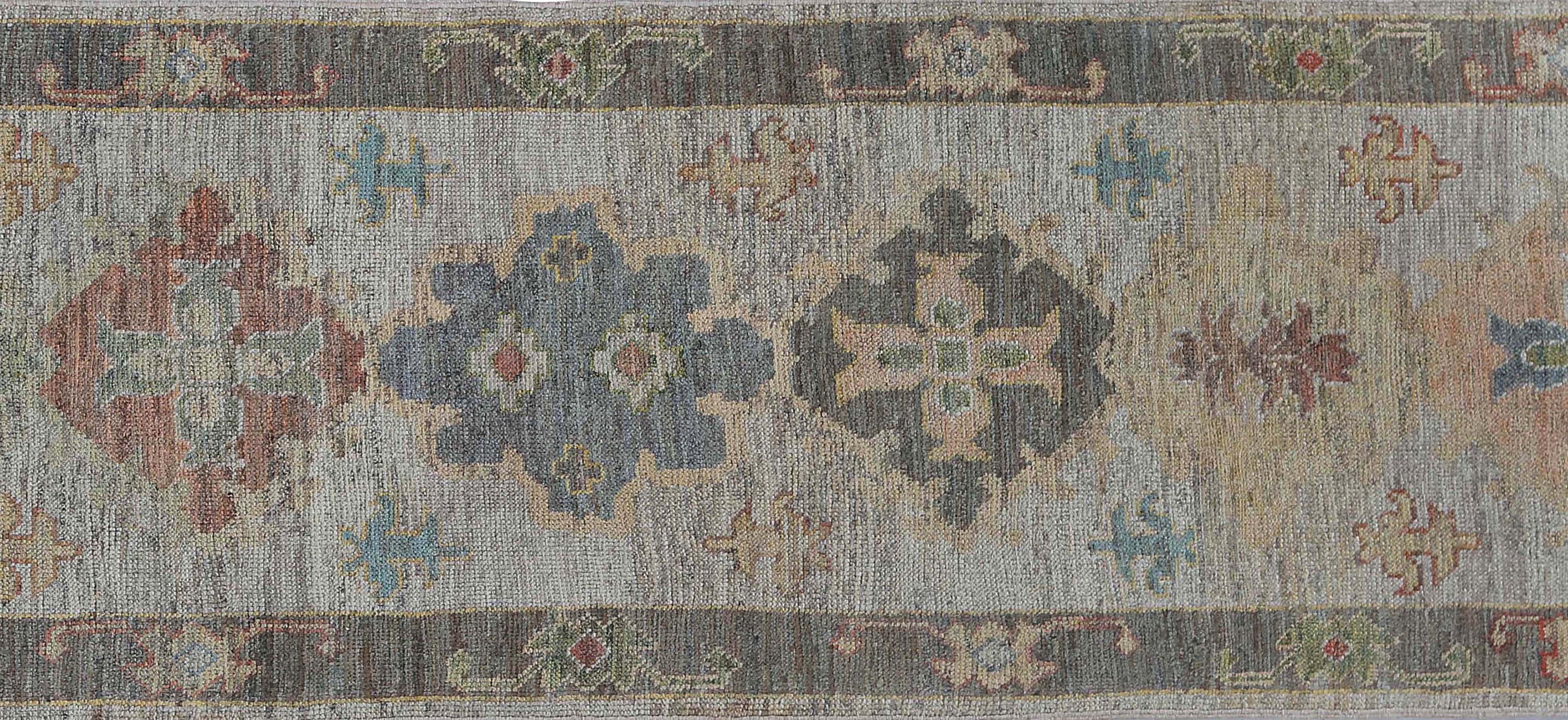 Afghanistan Oushak-Läufer Oushak Circa 1990 - Wolle Elfenbein Design - 95456 im Angebot 2