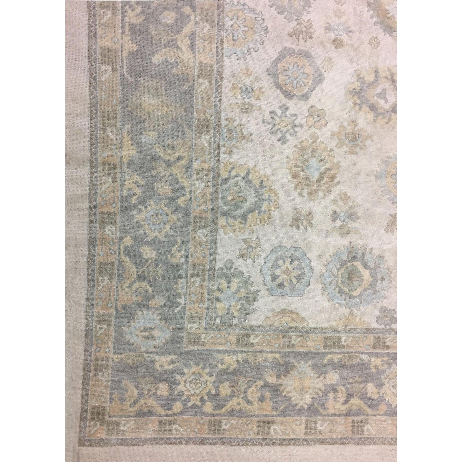 Reproduction Oushak Wool Rug 13' x 17' For Sale 2