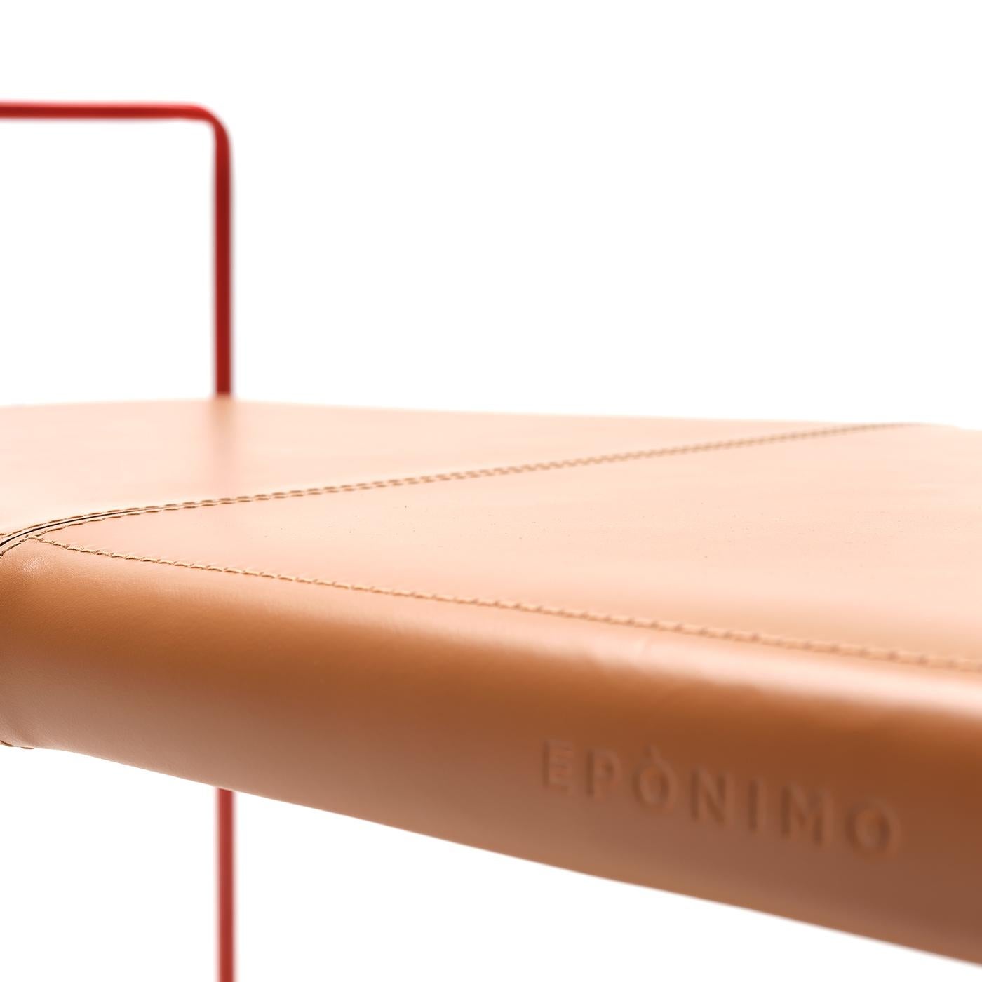 Contemporary New Outline Red Bench by Alberto Colzani