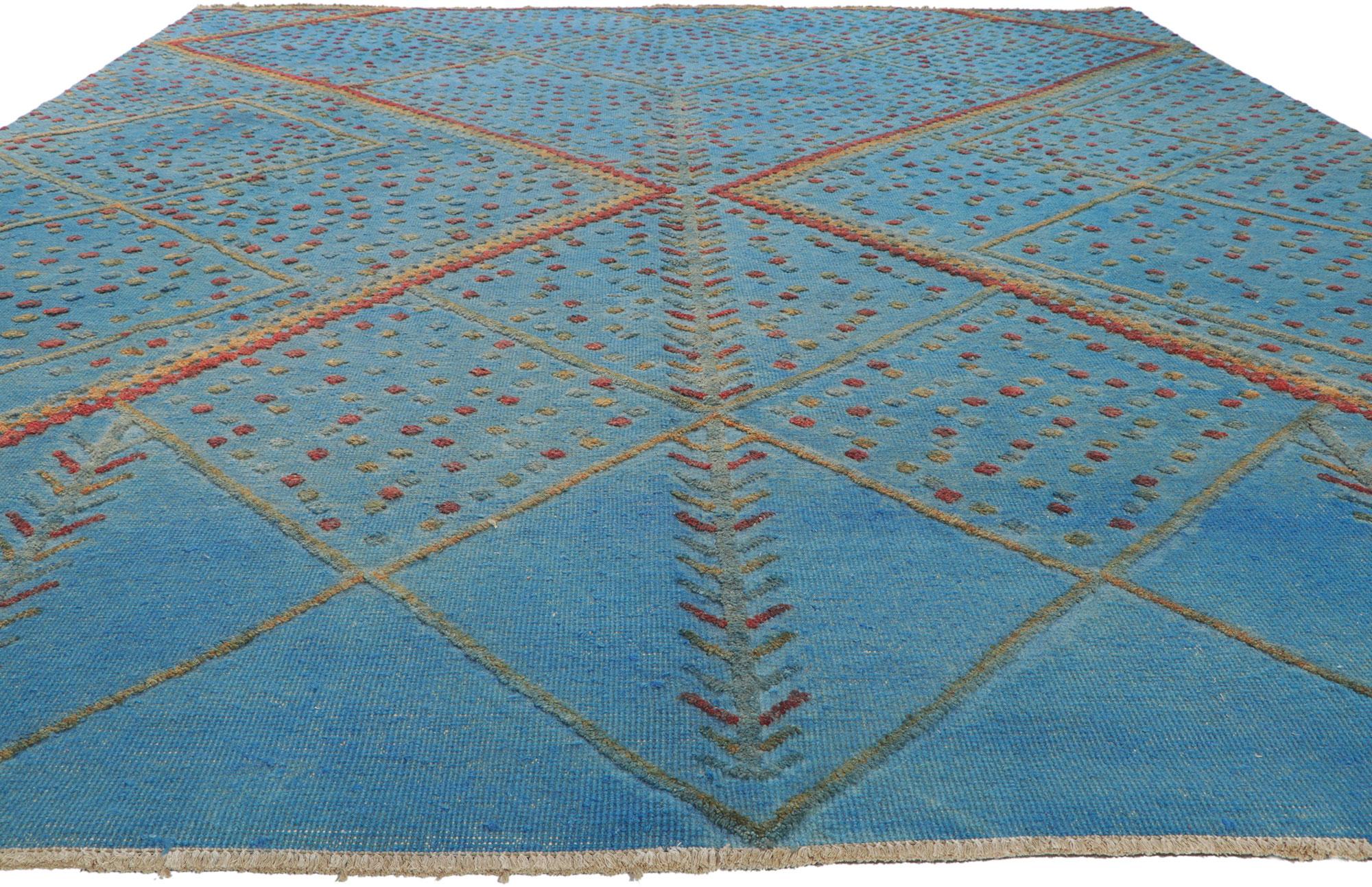Indian New Overdyed High-Low Rug For Sale