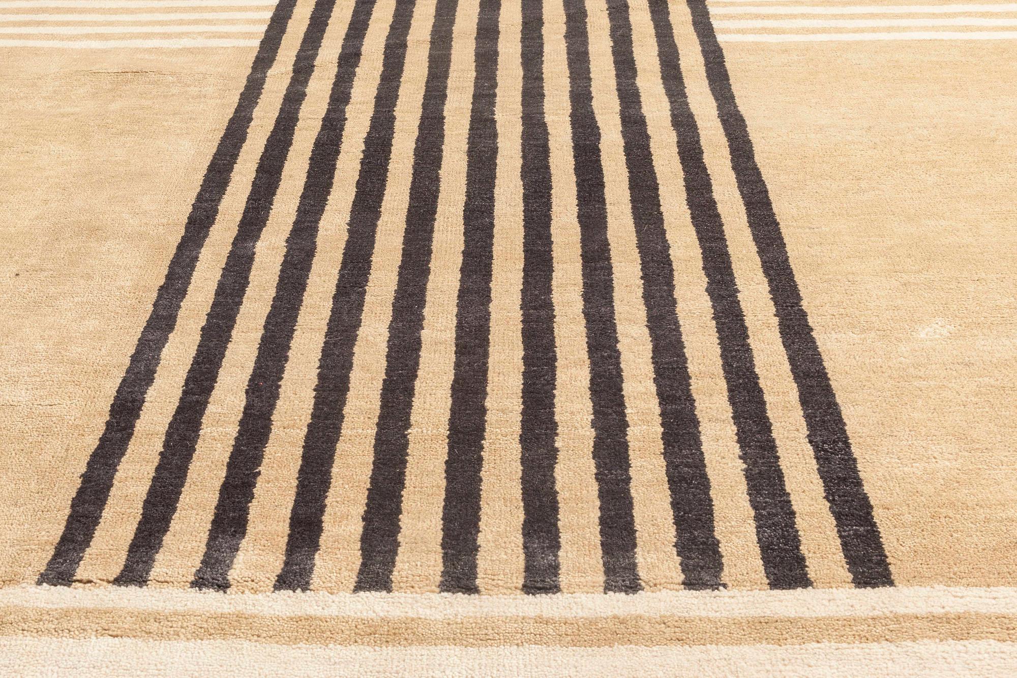 Nepalese New Oversized Marion Dorn Inspired Art Deco Geometric Wool Rug