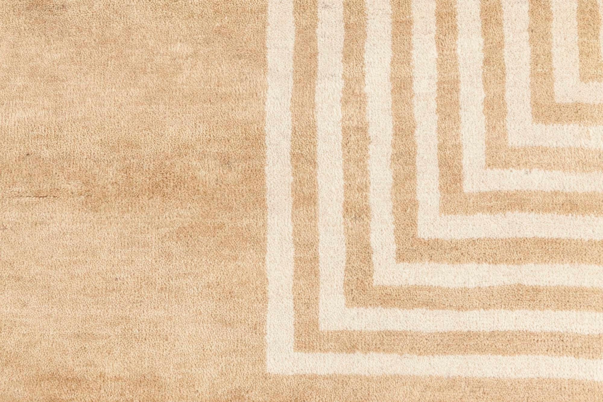 New Oversized Marion Dorn Inspired Art Deco Geometric Wool Rug In New Condition In New York, NY