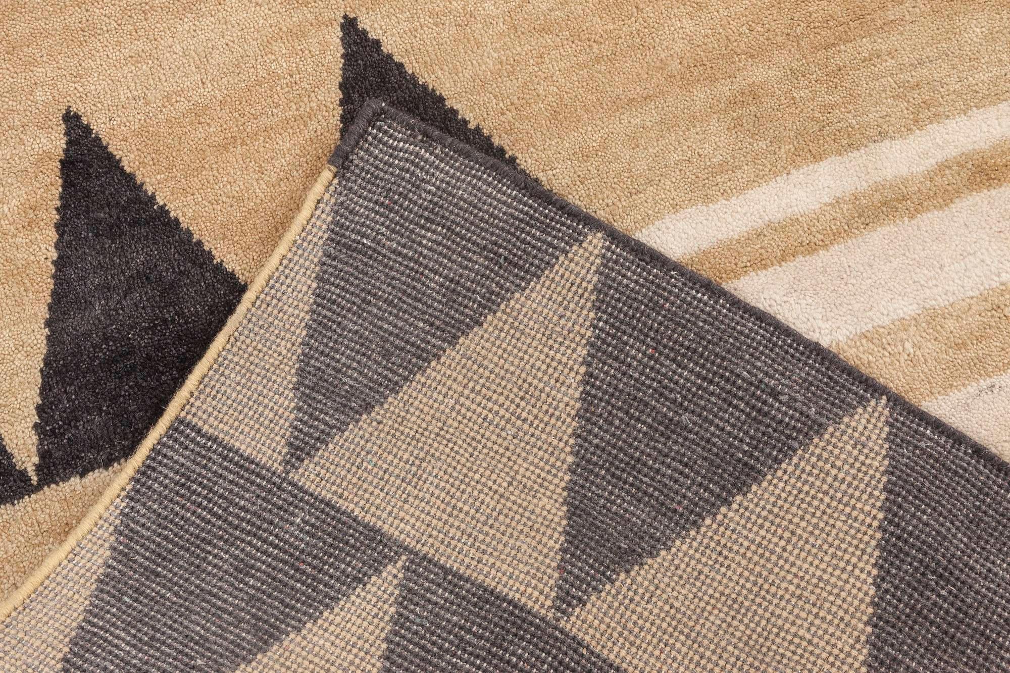 New Oversized Marion Dorn Inspired Art Deco Geometric Wool Rug 2