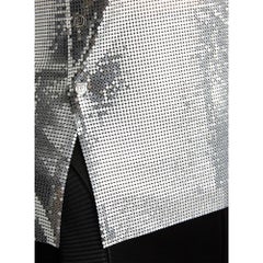 New Paco Rabanne Silver Asymmetric Metal Mesh Top FR36 US2