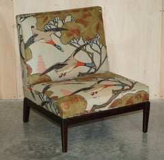 Nuova coppia di poltrone George Smith Norris con tappezzeria Mulberry Flying Ducks