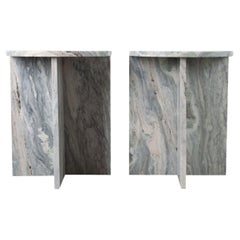 New Pair of Gloria Venato Marble Tables