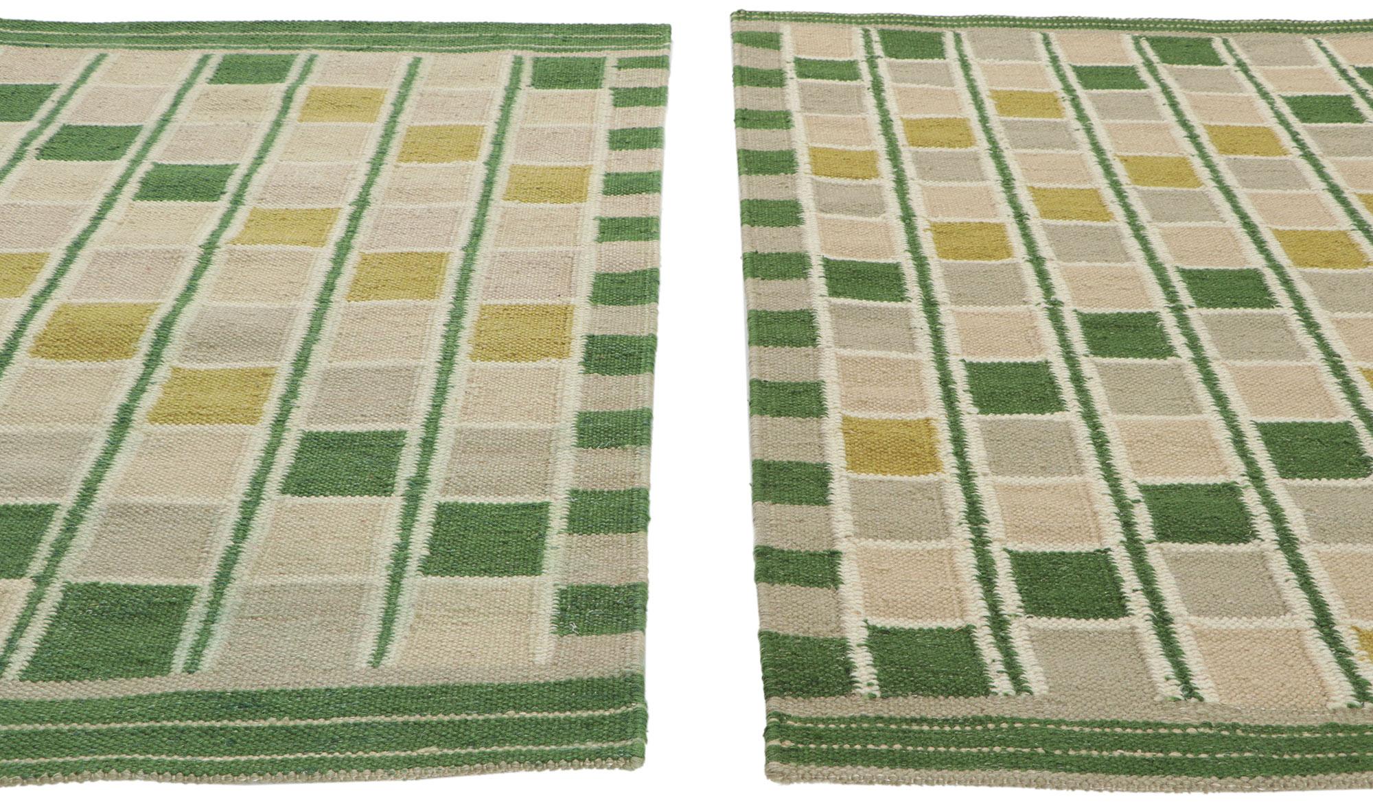 New Pair of Matching Swedish Inspired Kilim Rugs For Sale 2