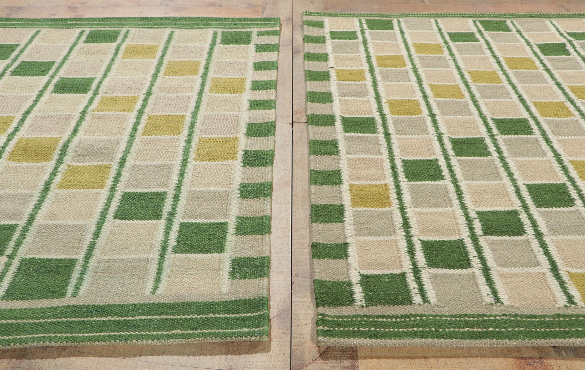 New Pair of Matching Swedish Inspired Kilim Rugs For Sale 3