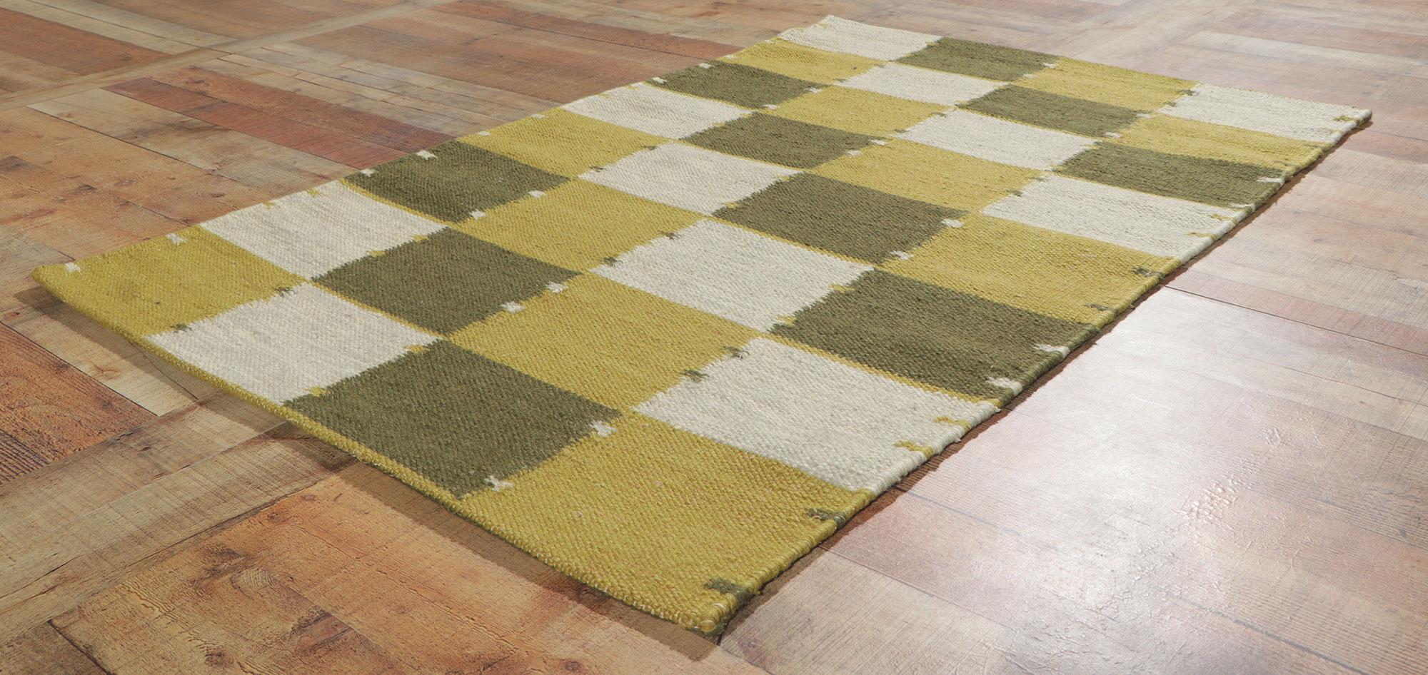 Scandinavian Modern New Pair of Matching Swedish Inspired Kilim Rugs For Sale