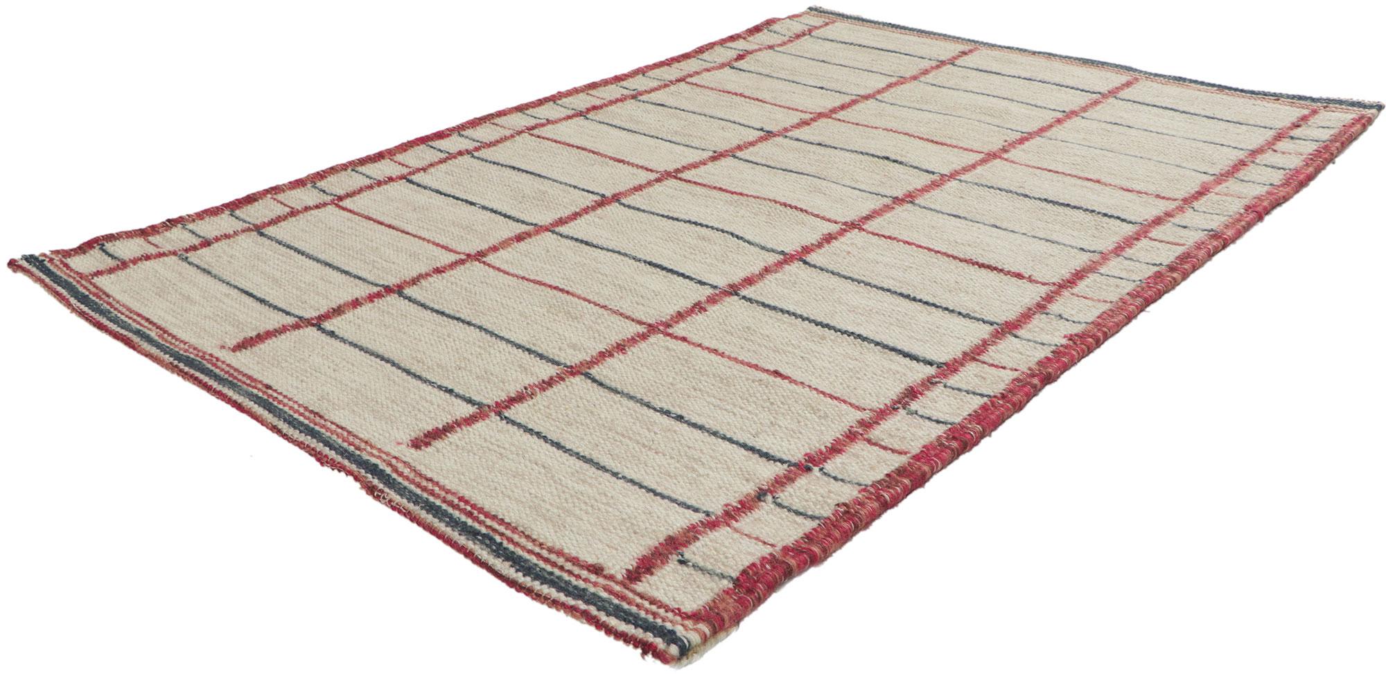 Indian Pair of Matching Swedish Inspired Kilim Rugs with Scandinavian Modern Style For Sale