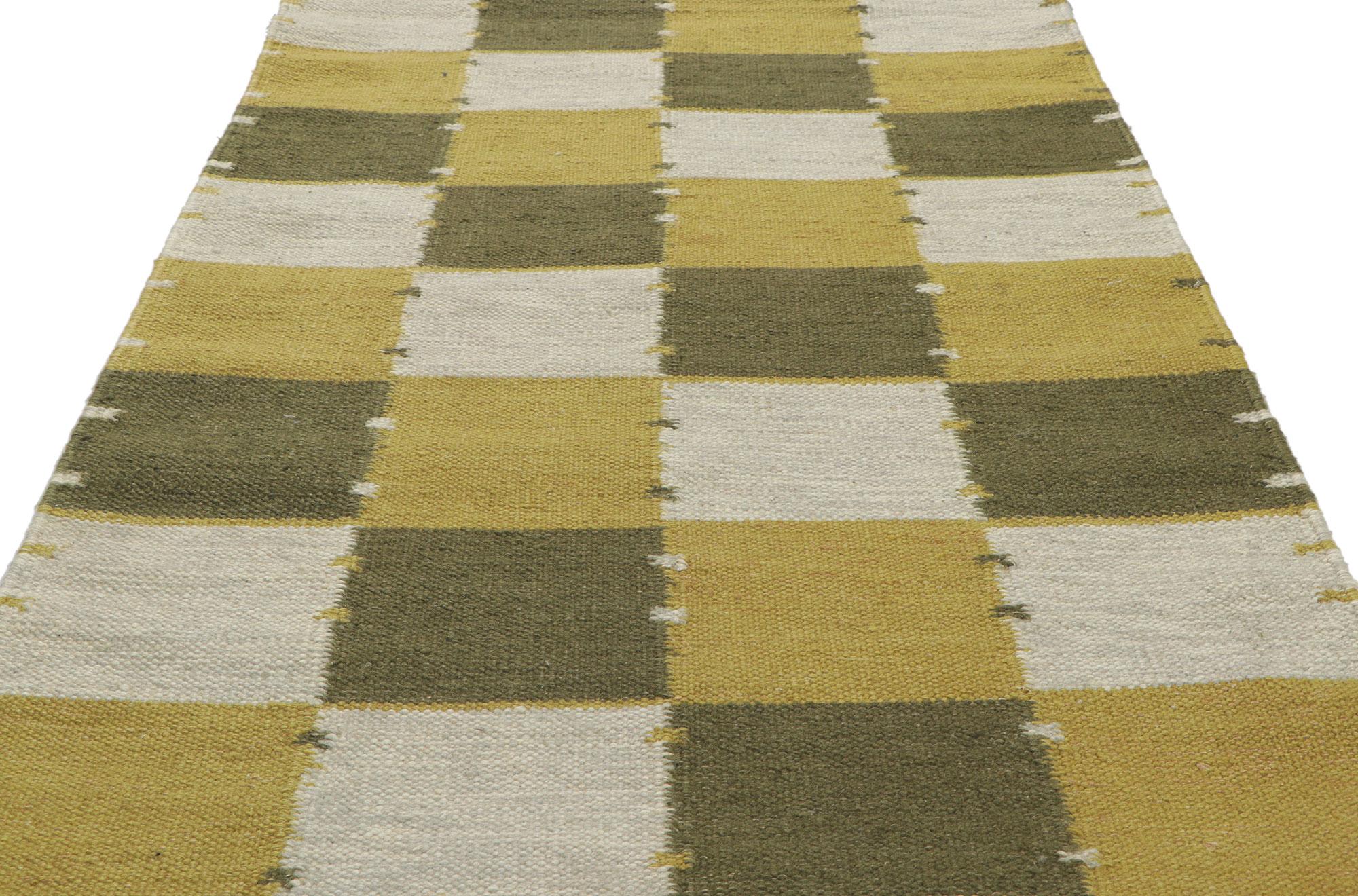 Indian New Pair of Matching Scandinavian Swedish Röllakan Inspired Kilims For Sale
