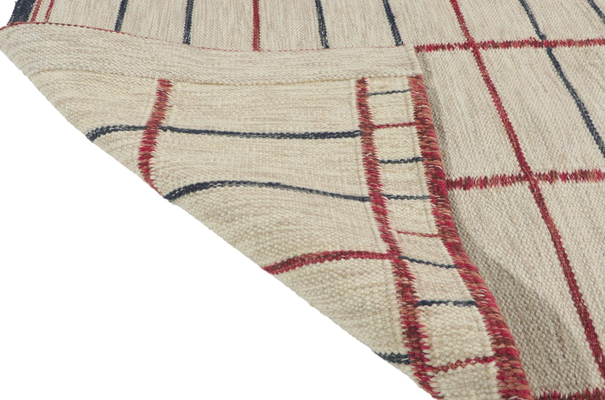 Laine Paire de tapis Kilim d'inspiration suédoise et de style scandinave moderne en vente