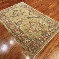 New Pakistani Sultanabad Hand-Knotted Wool Rug, 3'2" x 4'8"