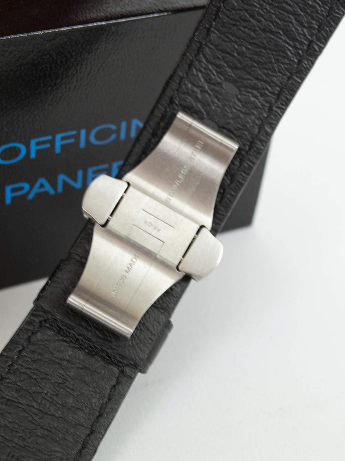 New PANERAI Luminor Radiomir Black Alligator Watch Strap/Steel Buckle Set, 2012 In New Condition For Sale In Tucson, AZ