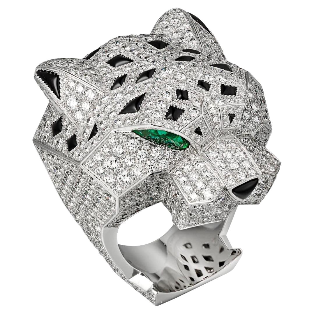 New / Panthere Panther Ring / Diamond VS-G / 18K White Gold / Luxury For Sale