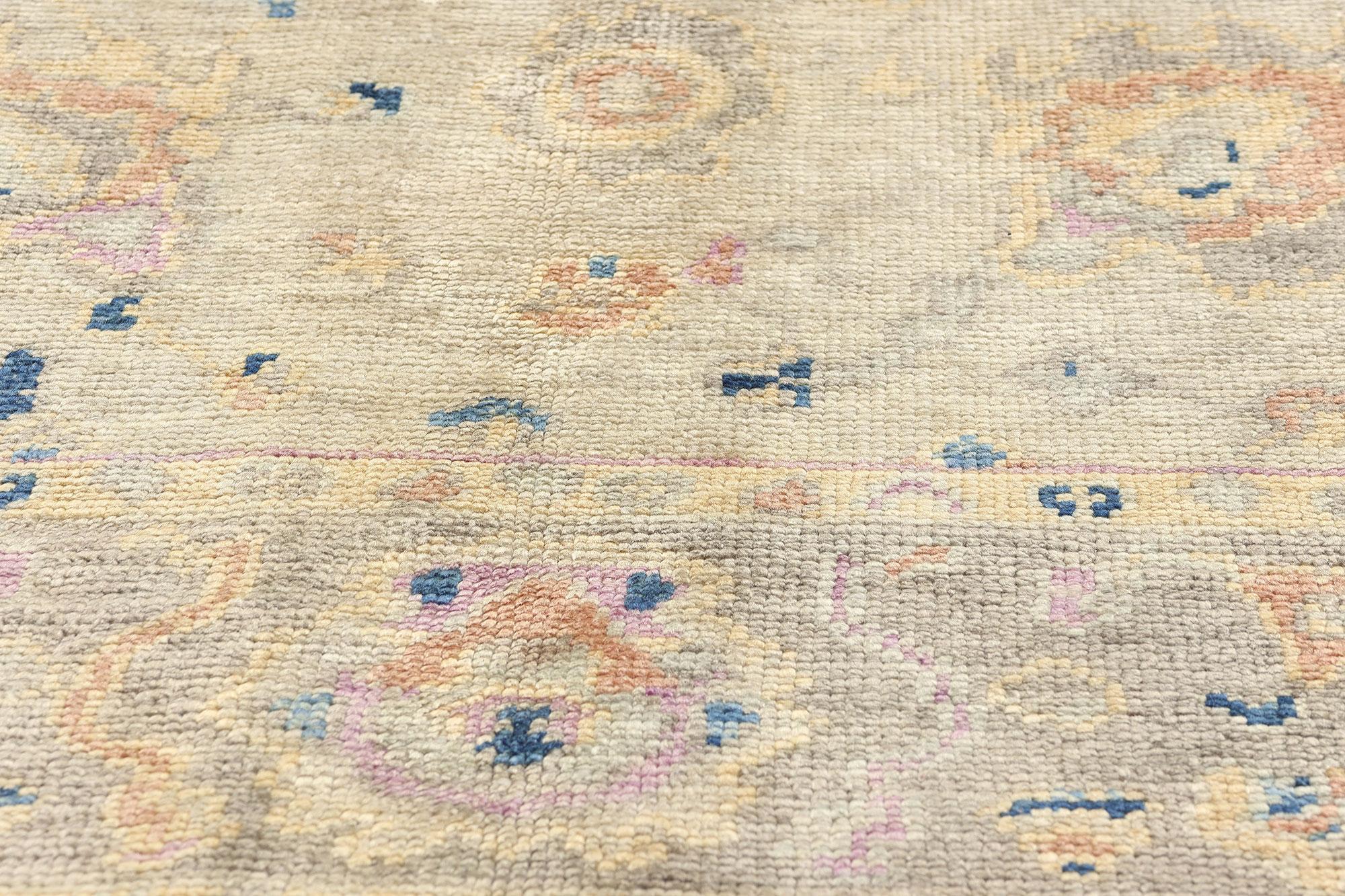 New Pastel Earth-Tone Contemporary Turkish Oushak Rug (tapis turc Oushak) Neuf - En vente à Dallas, TX