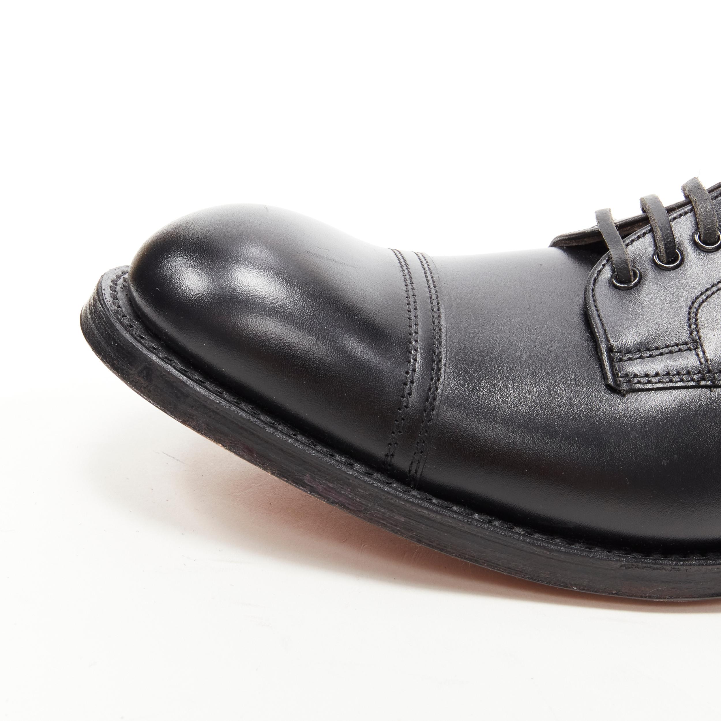 new PAUL HARNDEN SHOEMAKERS black calf leather Welted Derby shoe UK7 EU41 In New Condition In Hong Kong, NT