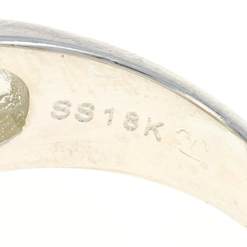 New Peridot Ring, Sterling Silver 18k Gold Woven Band Krementz 1.10ct 5