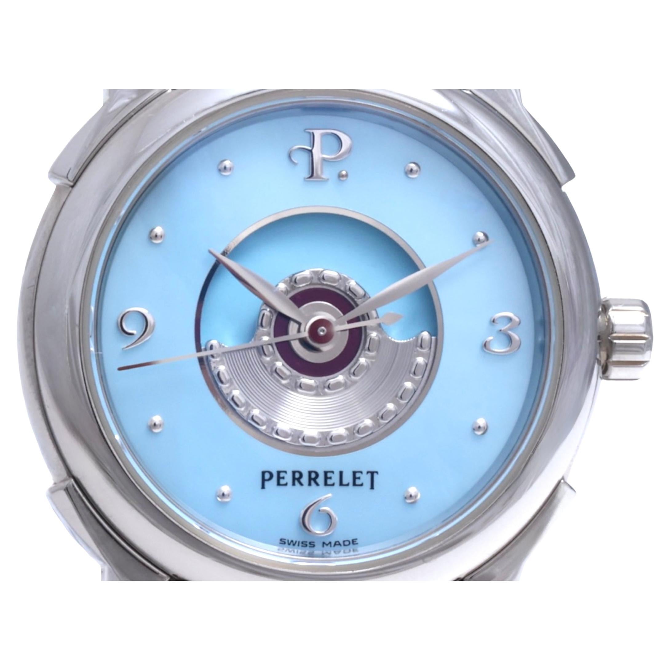 New Perrelet Lady Tempest Wrist Watch,Mother of Pearl Dial, Brand New With Box and Warranty Papers

Model: Lady Tempest

Movement: mechanical with automatic winding, Perrelet Caliber DH 95, base caliber ETA 2892-A2, with patented double rotor system
