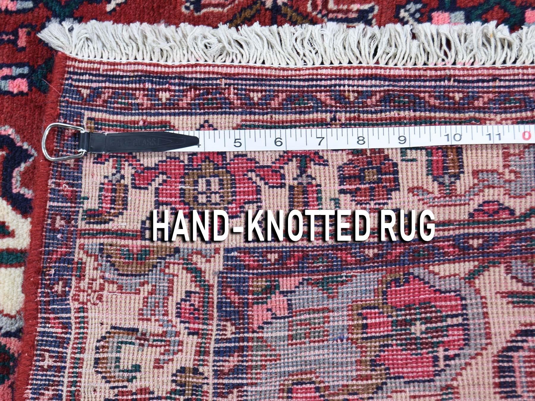 Mid-20th Century Persian Bijar Red Pure Wool Hand Knotted Oriental Rug