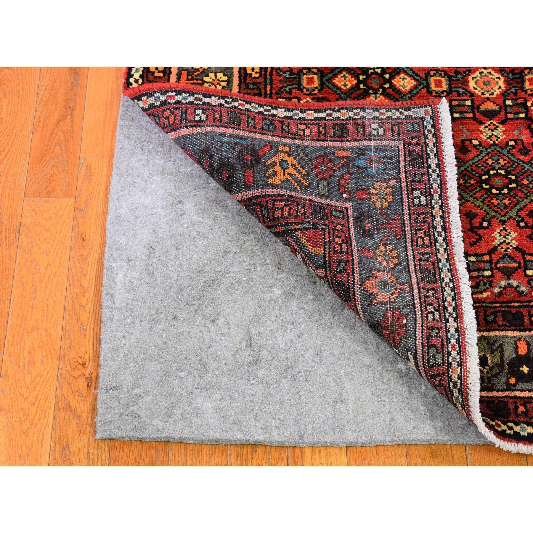 Perse Nouveau tapis persan Hamadan large et long en pure laine rouge clair noué à la main en vente