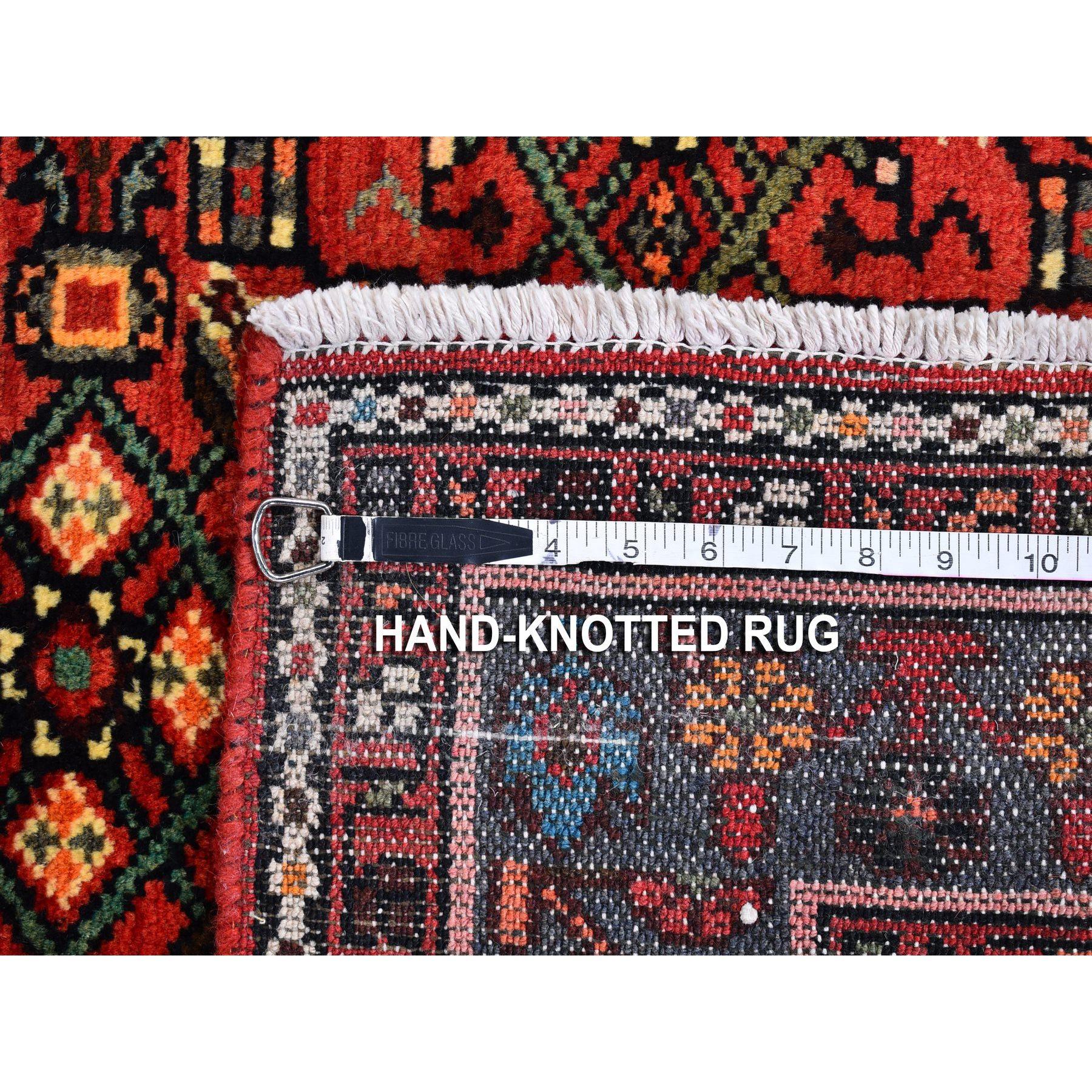 Fin du 20e siècle Nouveau tapis persan Hamadan large et long en pure laine rouge clair noué à la main en vente