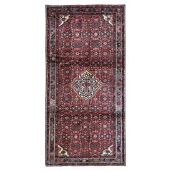 Vintage New Persian Hamadan Wide and Long Pure Wool Hand Knotted Light Red Oriental Rug