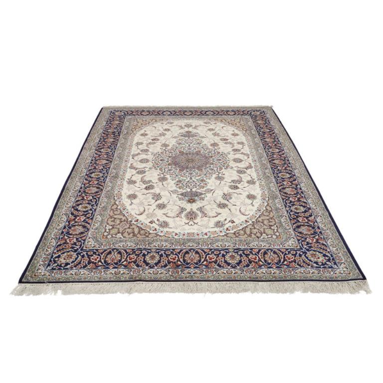 Persiano Tappeto New Persian Isfahan Center Medallion in kork e seta - Dimensioni: 6'7 X 10'3 in vendita
