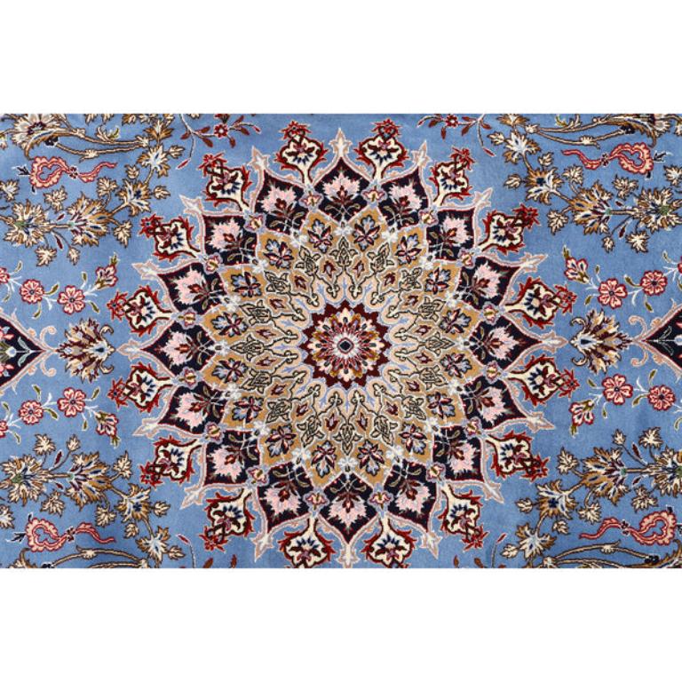 Annodato a mano Tappeto New Persian Isfahan in kork e seta - Dimensioni: 10'3 X 6'10 in vendita