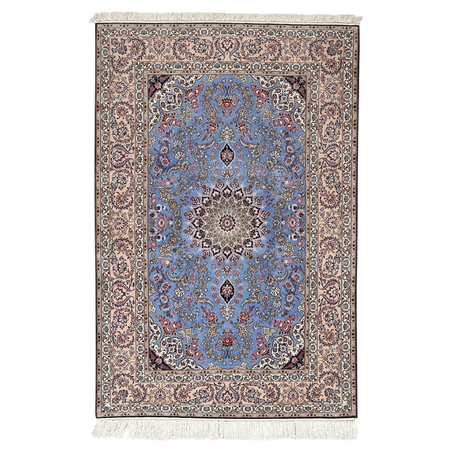 New Persian Isfahan Rug in Kork and Silk - Size: 10'3 X 6'10 For Sale