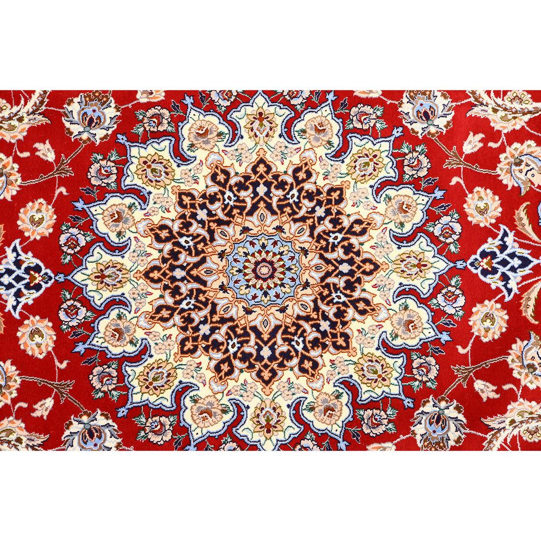 Annodato a mano Tappeto New Persian Isfahan in kork e seta - Dimensioni: 10'3 X 6'6 in vendita