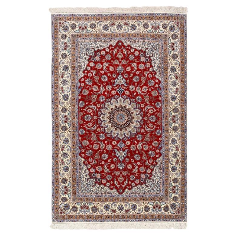 New Persian Isfahan Rug in Kork and Silk - Size: 10'3 X 6'6